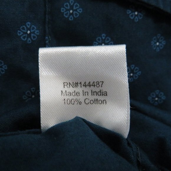 Hudson & Barrow NYC* Men's Short Sleeve Button Down Curved Hem BOHO Shirt~Medium - Picture 4 of 11